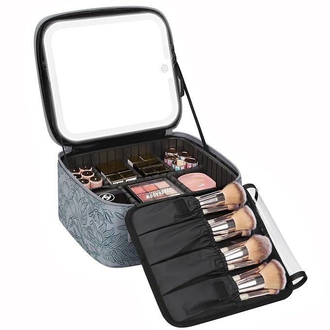 Relavel Travel Makeup Bag With LED Mirror by Relavel