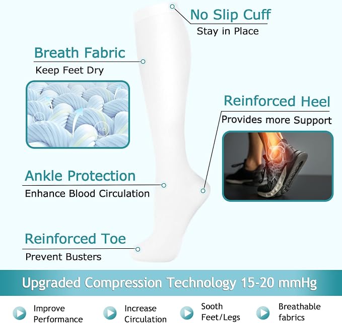 ACTINPUT 8 Pairs Compression Socks - Image 4