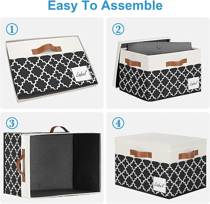 Large Storage Bins with Lids, Foldable Fabric Storage Baskets with Lids - Image 6