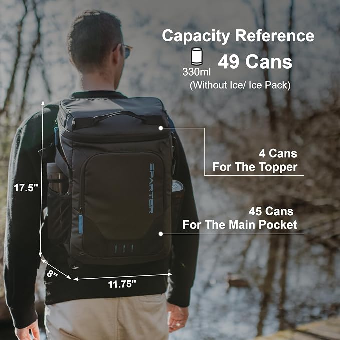 SPARTER Backpack Cooler Insulated Leak Proof 33/49 Cans, 2 Insulated - Image 8