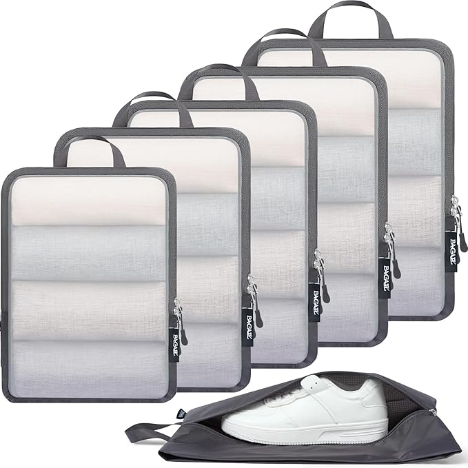BAGAIL 6 Set Ultralight Compression Packing Cubes Packing Organizer by BAGAIL