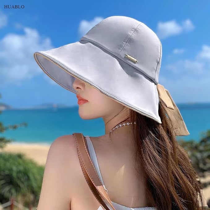 Wide Brim Hats for Woman Foldable Hats Sun Hats for Women uv Protection Bowknot - Image 5