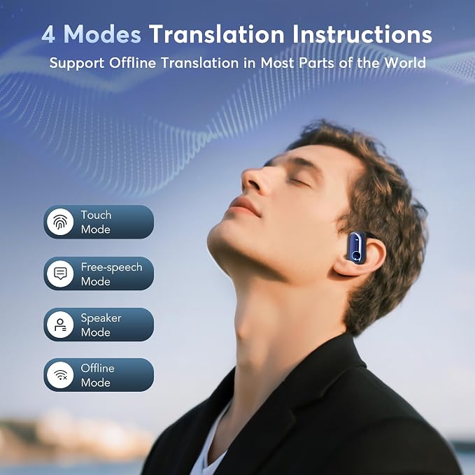 168 Languages AI Live Translation Earbuds, 4-in-1 Smart Mode Bluetooth 5.4 - Image 6