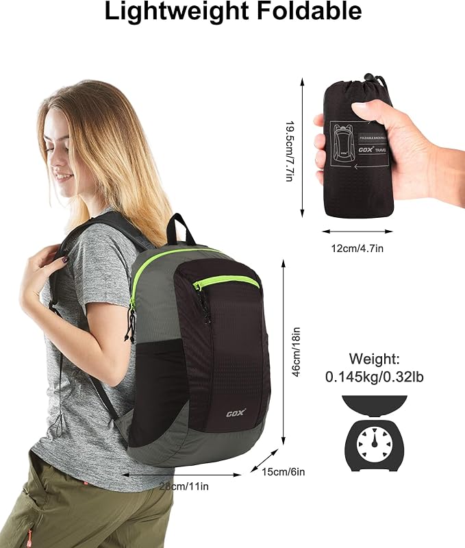 GOX Foldable 20l Backpack For Travel Lightweight Hiking Packable Daypack for - Image 2