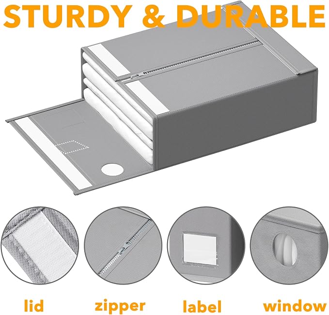 SpaceAid 3 Pack Bed Sheet Organizers and Storage, Foldable Sheet Organizer - Image 6