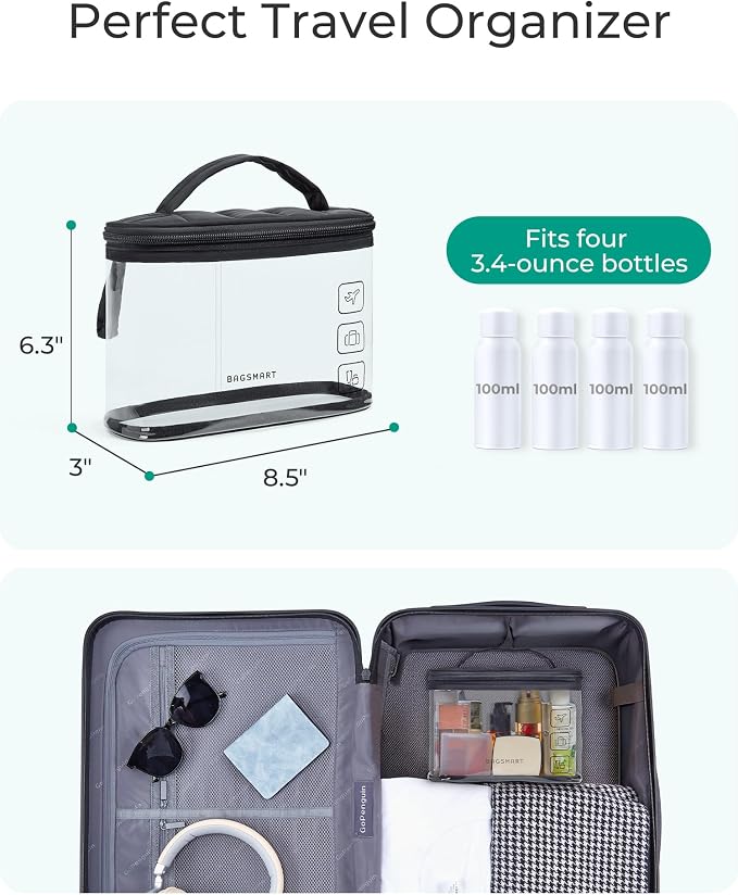 BAGSMART TSA Approved Toiletry Bag, Quart Size Travel Bag - Image 5