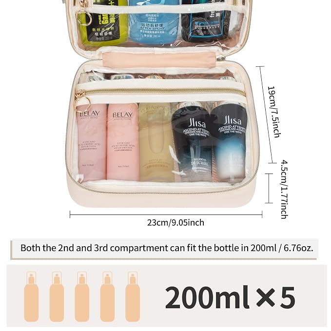 CUBETASTIC Clear Makeup Bags, Travel Make Up Organizer Storage Case, Hanging - Image 3