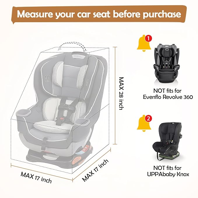 YOREPEK Gate Check Car Seat Travel Bag, Padded Carseat Cover - Image 3