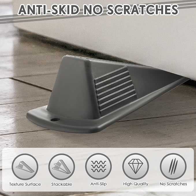 Frienda 4 Pcs Jumbo Door Stoppers Heavy Duty Door Stopper Tall up to 2inch Tall - Image 4