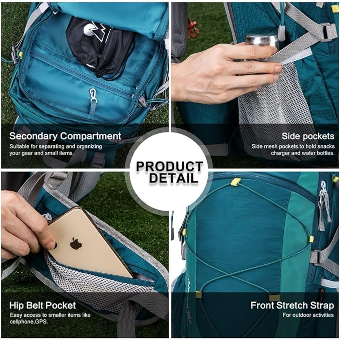 MOUNTAINTOP 25L/40L Hiking Backpack, Lightweight Travel Backpack - Image 5