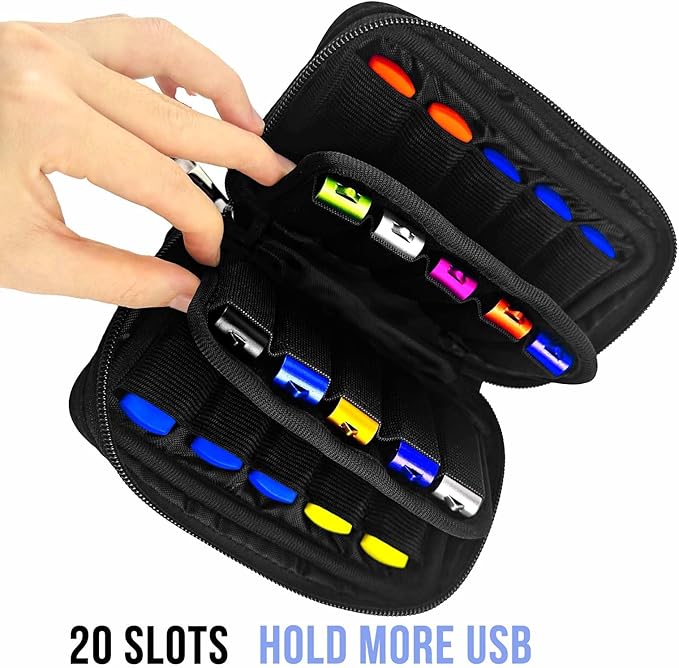 Flash Drive Case 20 Slots USB Storage Case JBOS USB Holder Storage Bag - Image 2