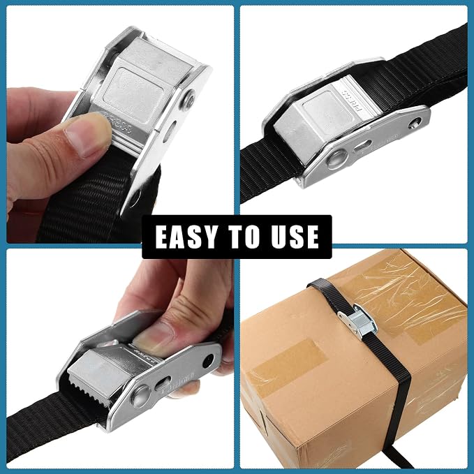 16 Pcs Cambuckle Tie Down Straps 1763lbs Break Strength Securing Straps 1'' x - Image 4