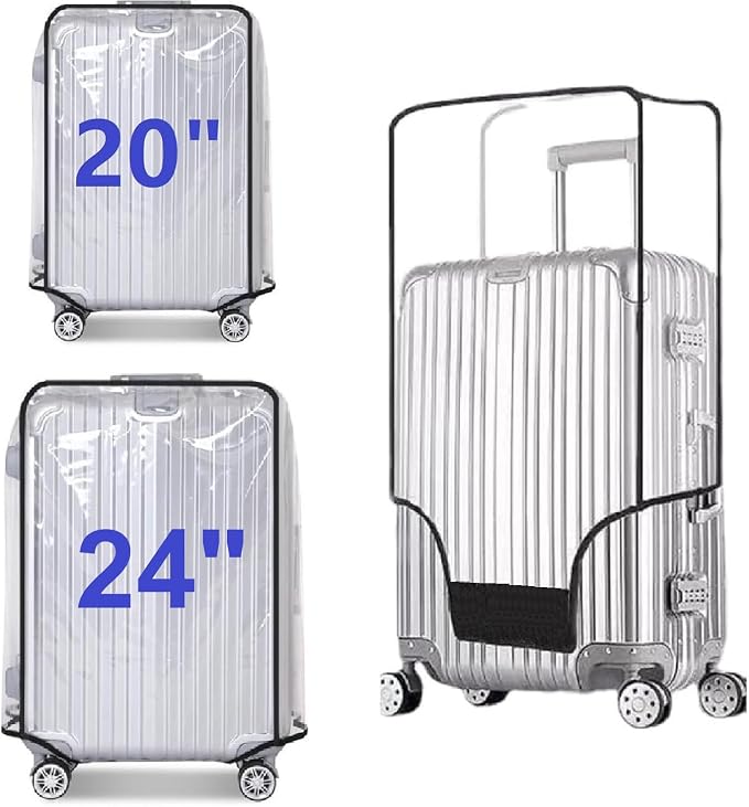 2pcs Clear PVC Suitcase Covers Protectors Transparent Luggage Cover Waterproof by FABULWAY