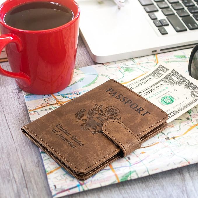 TIGARI Passport Holder for Travel Women Men, PU Leather Waterproof RFID - Image 8