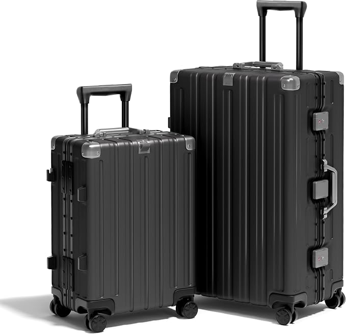 Krute Luggage Set 2 Pieces 20 28 Inch Aluminum Frame Carry on Luggages TSA Lock by Krute