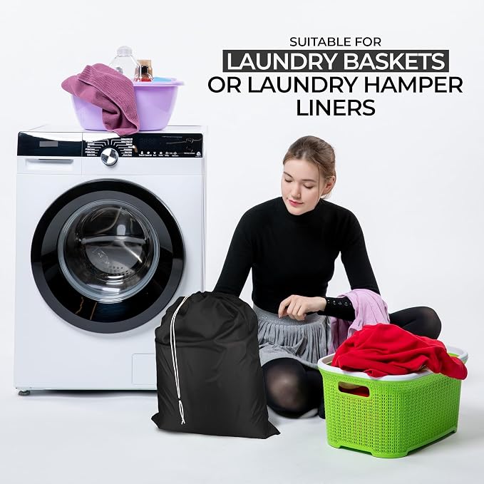 Laundry Bag with Locking Closure Drawstring – Extra Large Heavy Duty 100% Nylon - Image 3