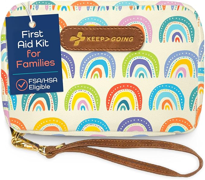 KeepGoing Travel First Aid Kit for Kids – 130 Pc. for Car, Diaper Bag & Backpack by KEEP%3EGOING