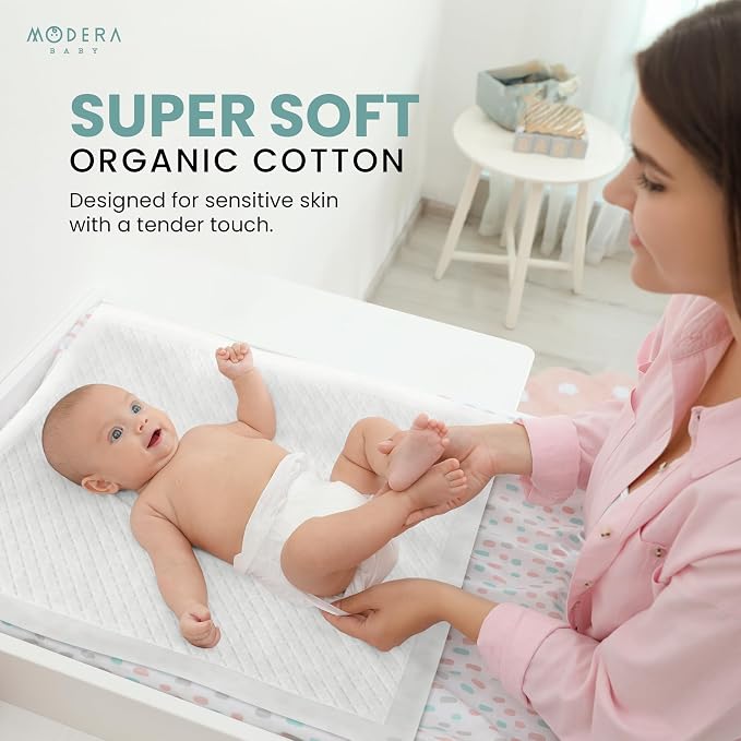 Organic Cotton Disposable Changing Pad Liners | Large 18x24 Hypoallergenic - Image 5