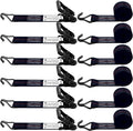 6 Pack 2 inch Ratchet Straps Heavy Duty J Hook 2 in x 15ft by SALUINOKI