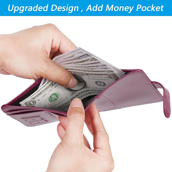 Airtag Passport Holder Cover Wallet RFID Blocking Leather Case Travel - Image 8