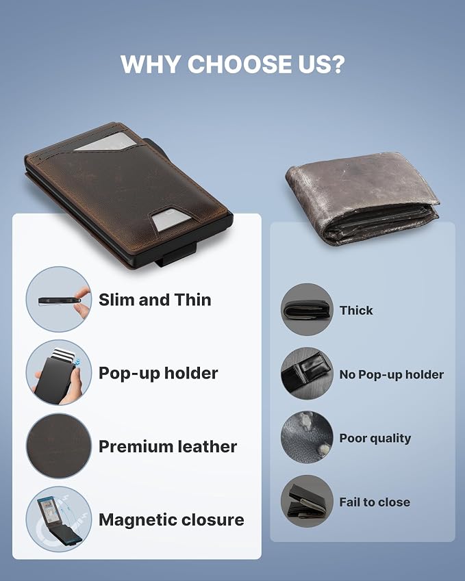 typecase Tactical Wallet for Men Card Holder: Pop Up Card Case, Full Grain - Image 9