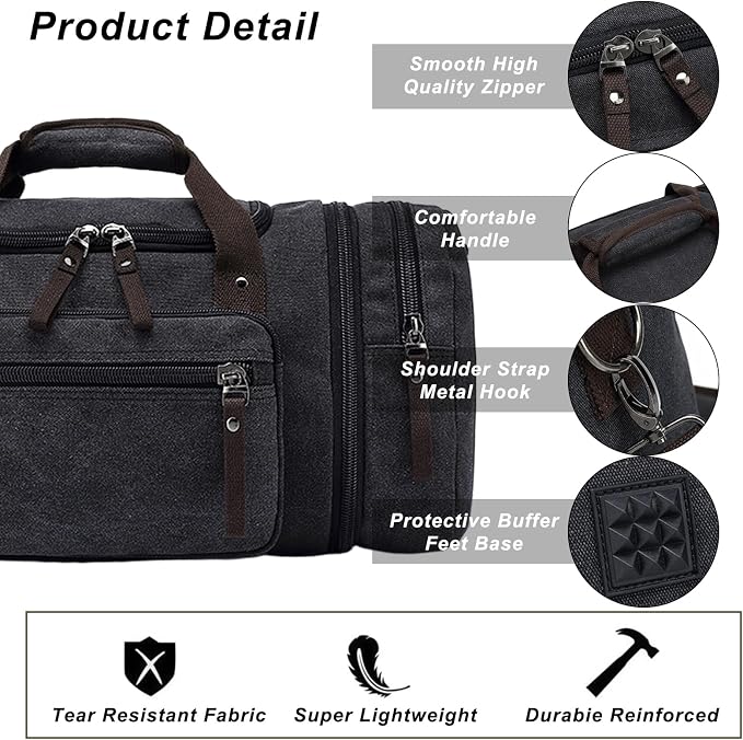 Felipe Varela Duffle Bag for Men, Canvas Expandable Duffel Bag for Travel - Image 7