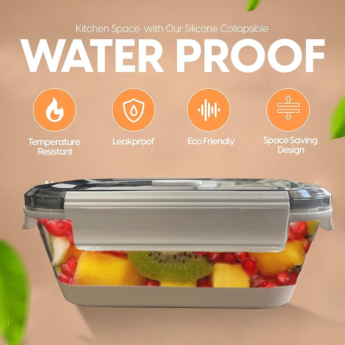 A MILLI Collapsible Lunch Box- Foldable Silicone Food Containers, Tupper ware - Image 4