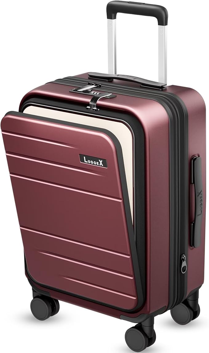 LUGGEX Carry On Luggage 22x14x9 Airline Approved, FLO5 Expandable Polycarbonate by LuggeXLUGGAGE