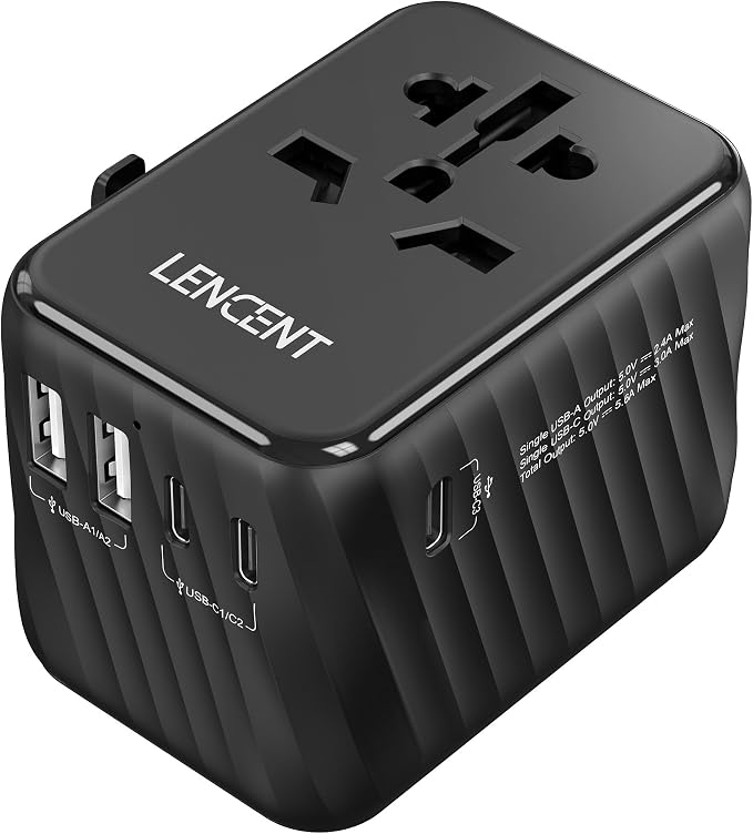 LENCENT Universal Travel Power Adapter, International AC Plug Adaptor by LENCENT