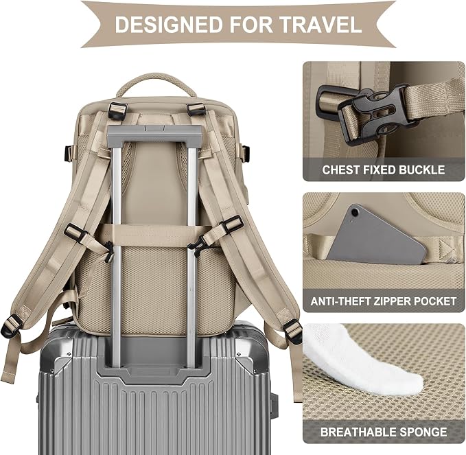 coowoz Travel Backpack For Women Men, Carry On Backpack, Hiking Backpack - Image 5