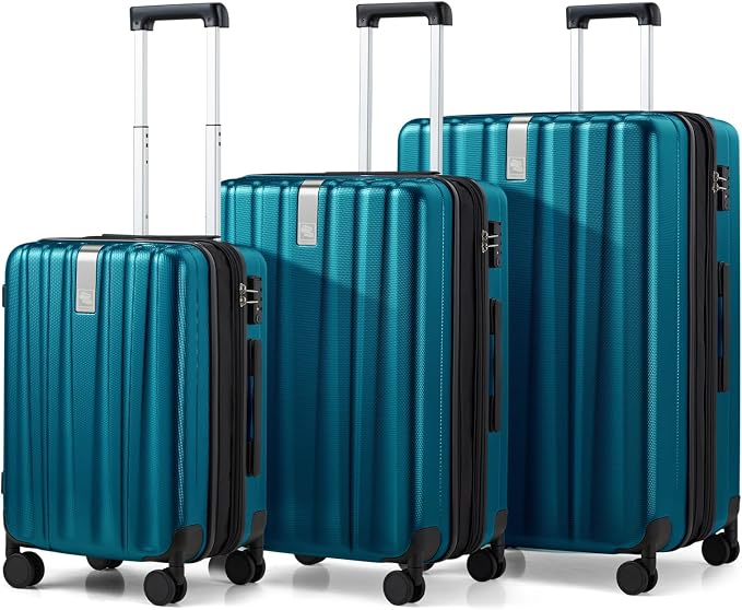 Hanke Expandable Hardshell Luggage Sets 3 piece Carry On Luggage by Hanke
