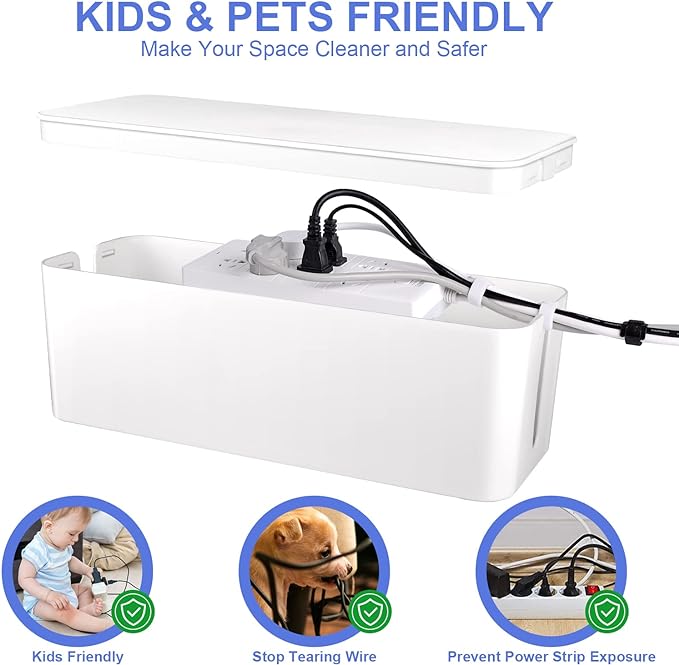 Chouky Cable Organizer Box Set of Three, Power Cover Cord Holder Surge Protector - Image 5