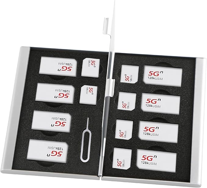 Aluminum SIM Card Case, 15Slots Ultrathin SIM Card Holder, Fit by Unknown