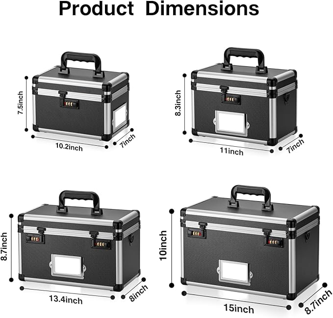 13.4 x 8 x 8.7 Inch Lockable Storage Box - Image 5