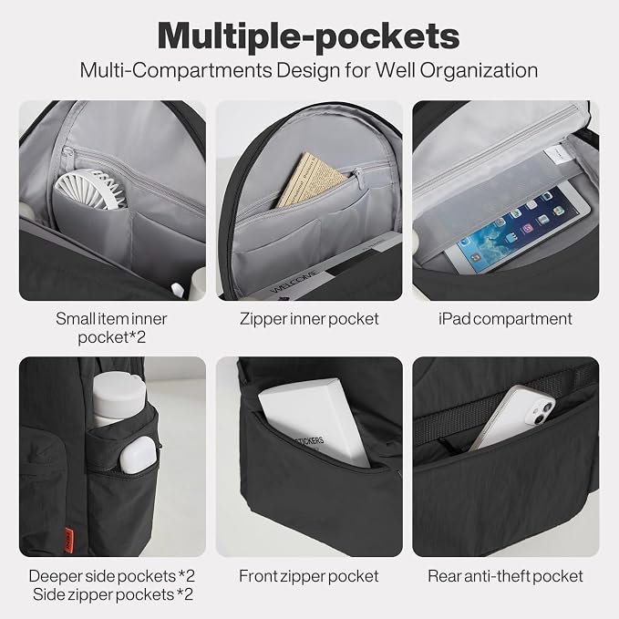 mixi Outdoor Lightweight Backpack Casual Carry On Laptop Backpack Travel Bookbag - Image 9