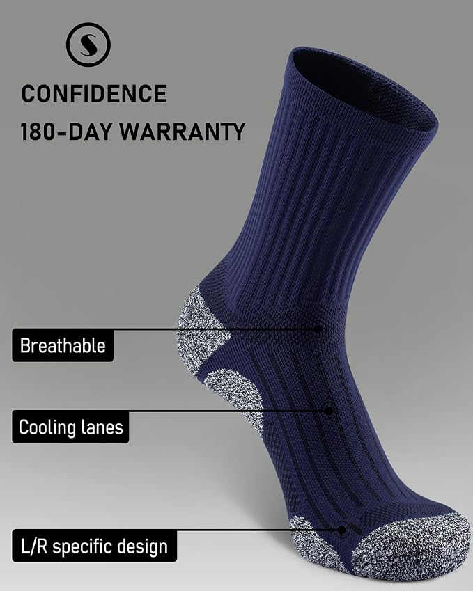 Elite Cushioned Compression Mid-crew Socks 4-Pack - Image 5