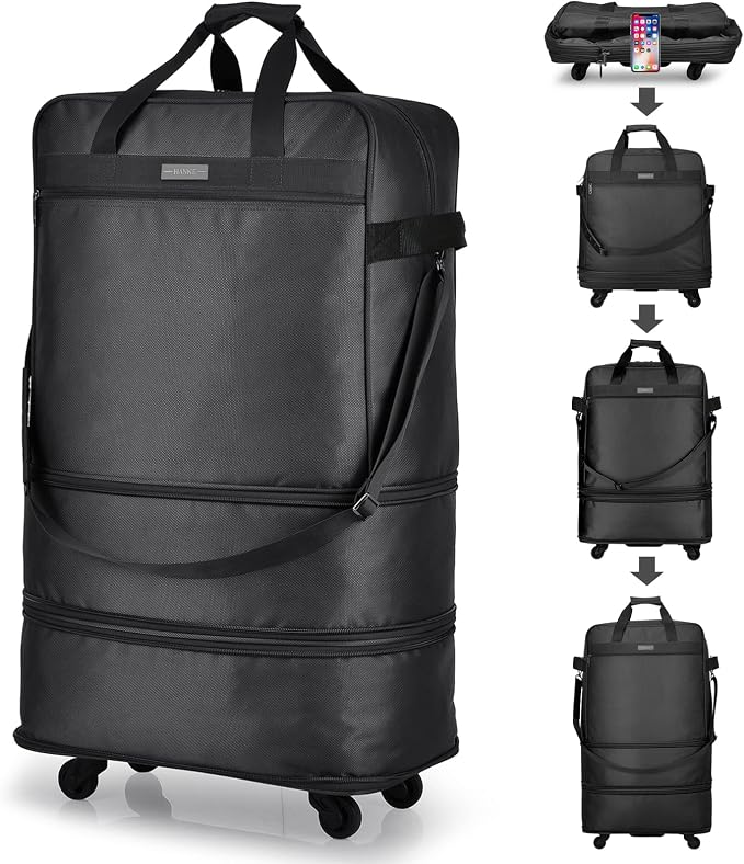 Hanke Suitcases with Wheels Expandable Foldable Luggage Bag Suitcase by Hanke
