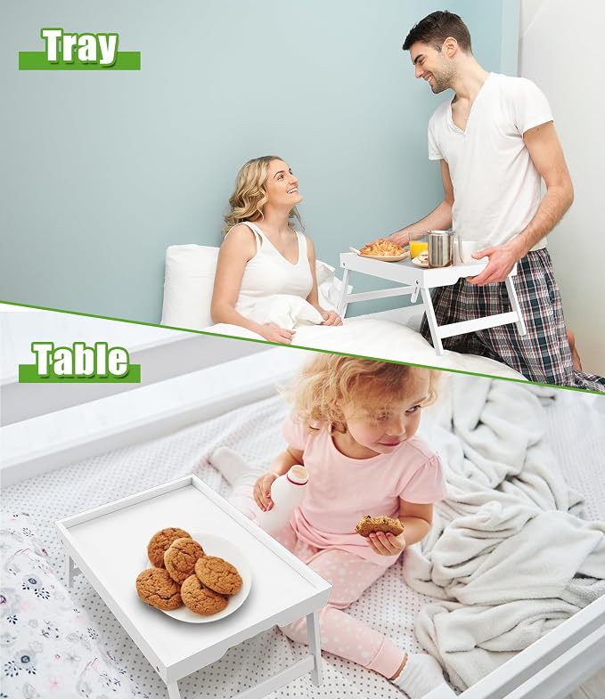 Bed Tray Table with Folding Legs, Bamboo Breakfast in Bed - Image 6