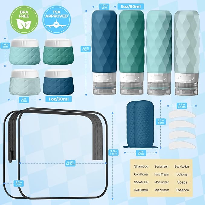 16Pack Travel Bottles for Toiletries, TSA Approved Travel Size Toiletries - Image 2
