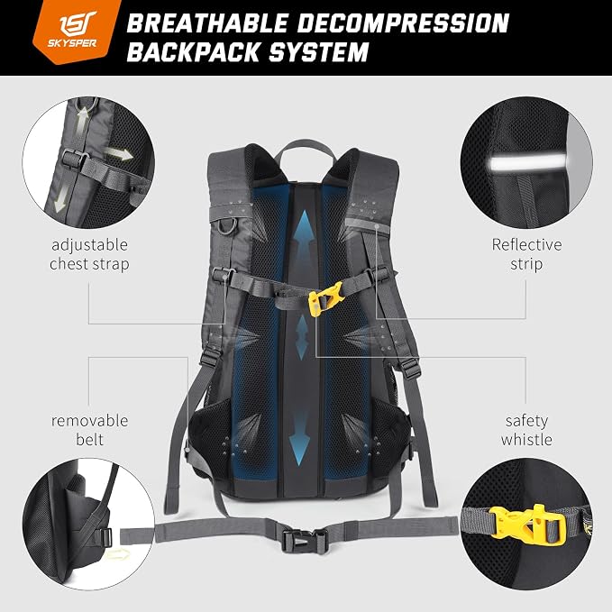 SKYSPER Hiking Daypack 30L Camping Backpack, Day Packs - Image 3
