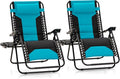 MFSTUDIO Padded Zero Gravity Chair Set of 2, Folding Patio Lounge Recliner by MFSTUDIO