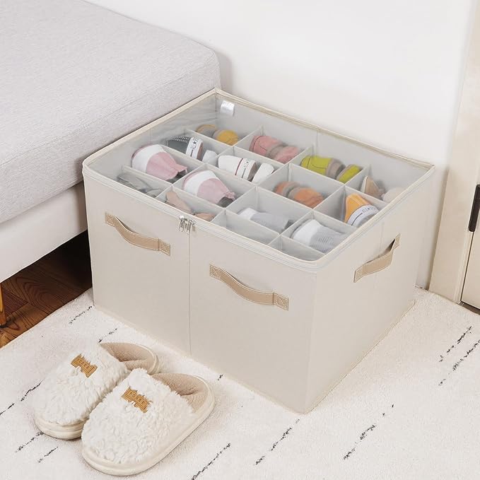 Shoe Organizer for Closet 2 Pack, Foldable Shoe Box - Image 5