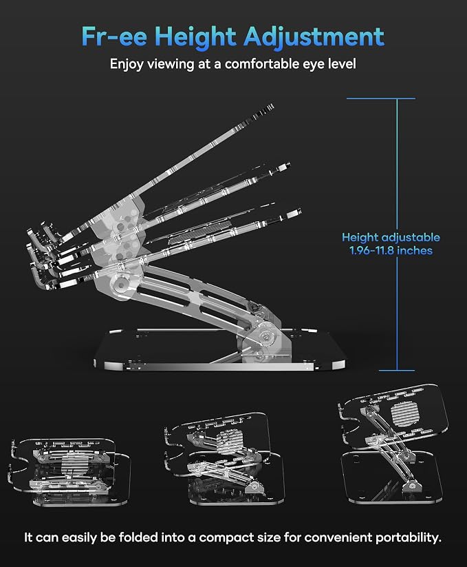 Adjustable Foldable Laptop Stand, Portable Ergonomic Computer Stand - Image 3