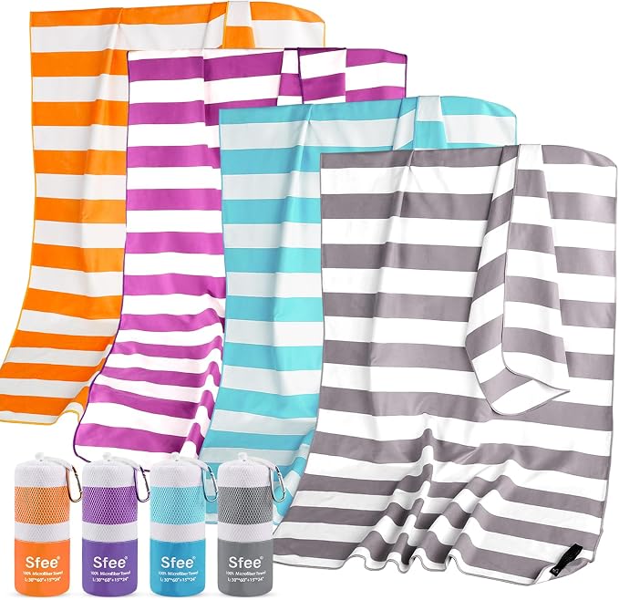 Sfee 2 in 1 Microfiber Oversized Beach Towel, Quick Dry Towel Travel Towel by Sfee