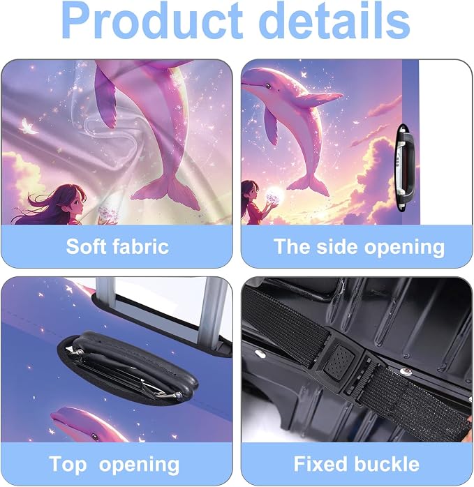Luggage Cover Washable Suitcase Protector Anti-Scratch, Stretchable Fit - Image 4