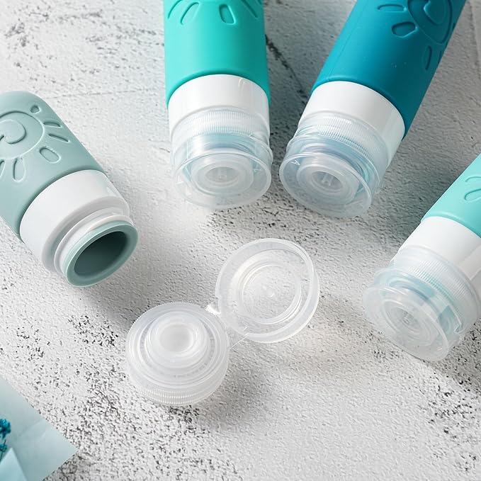 18 Pack travel Bottles for Toiletries, TSA Approved Silicone Travel Containers - Image 3