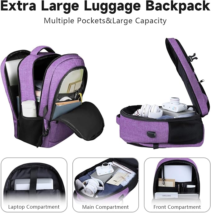 Lapsouno Extra Large Travel Backpack, Travel Laptop Backpack, TSA Friendly - Image 3