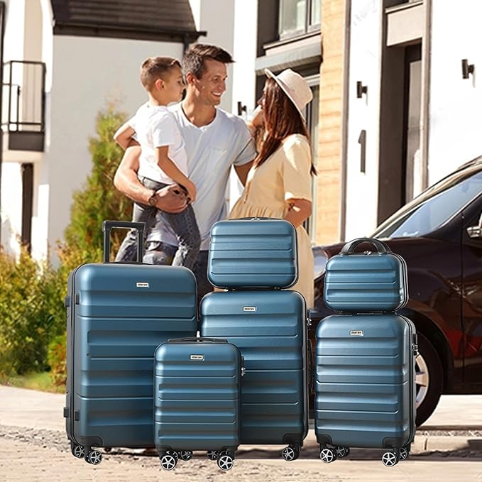 Merax Luggage Sets 6 Piece Hardshell ABS Suitcases - Image 2