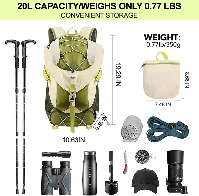 Seektop 20L Ultra Lightweight Waterproof Hiking Backpack Small Outdoor Foldable - Image 4