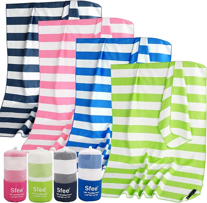Sfee 2 in 1 Microfiber Oversized Beach Towel, Quick Dry Towel Travel Towel by Sfee